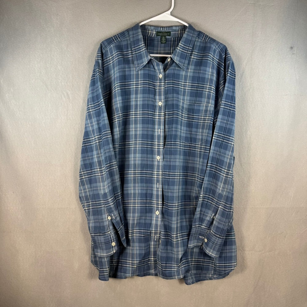 Lauren Jeans Co Ralph Lauren Mens 3X Blue Plaid Button Down Cotton Shirt LRL